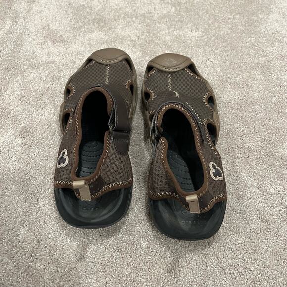Crocs Swiftwater Men\'s Mickey Mouse Disney Sandals Brown Mesh‎ Size 9 main image 8